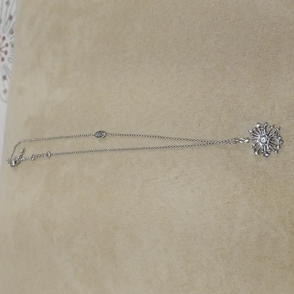 Juicy Couture silver plated crystal snowflake necklace worn once.